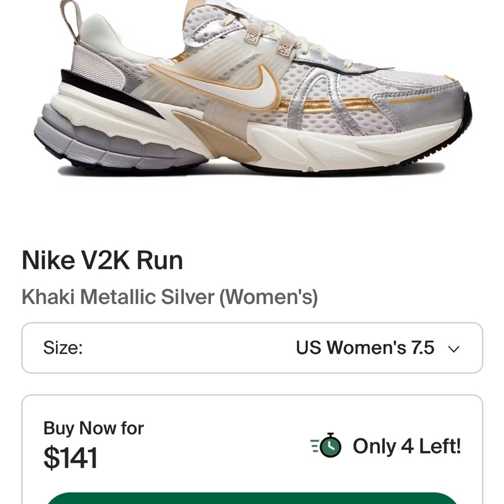 Nike V2K Run
Khaki Metallic Silver (Women's) - Picture 4 of 4